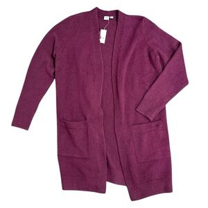 NWT GAP Women's Rich Purple burgundy open Cardigan size medium